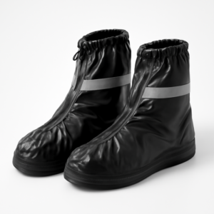 Waterproof Shoes Cover Reflector Rain Snow Boots Black Pair